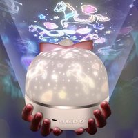 Sternenhimmel Projektor Lampe, 360° Drehbar 6 Verschiedene Projektionsfilme LED Baby Nachtlicht USB Aufladen Sternenlicht Projektor für Geburtstage