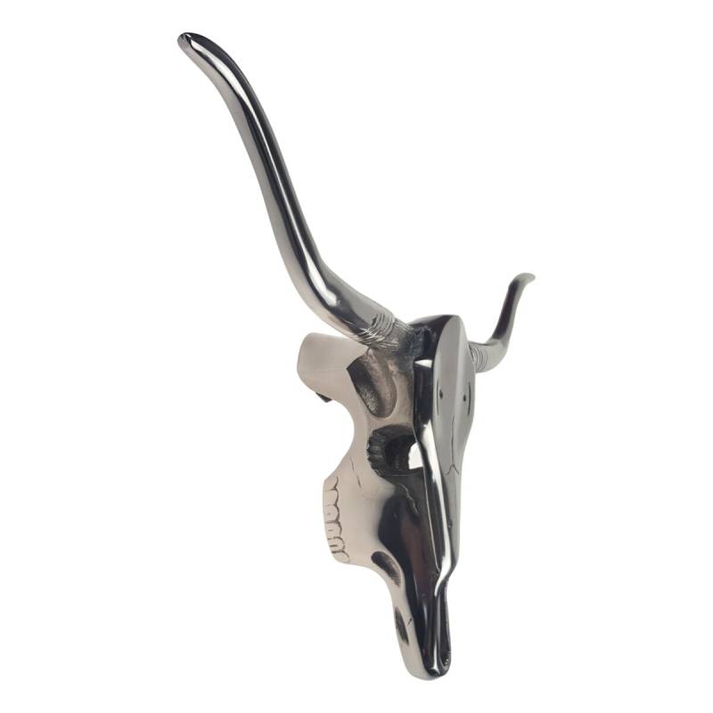 Stierkopf Stier mit Hörner Design Wanddekoration Schädel Bulle Kuhkopf Alu