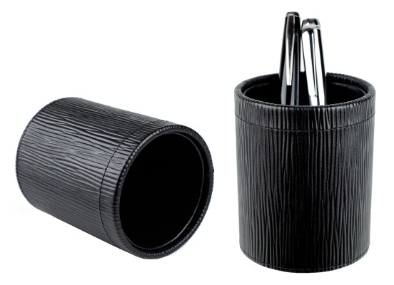 Stifteköcher PREMIUM LEDER MANHATTAN schwarz mit Paglia Narbung