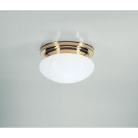 Stilvolle Deckenlampe E27 Messing poliert Glas Ø20 cm von Berliner Messingleuchten