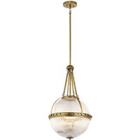 Stilvolle Hängelampe ESTEL Riffel Glas Art Déco Design von ELSTEAD