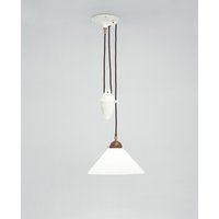 Stilvolle Hängelampe Messing Antik Glas E27 Ø30 cm rund von Berliner Messingleuchten