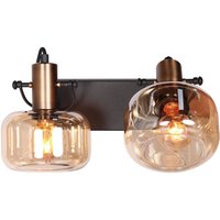 Stilvoller Wandstrahler Schwarz Bernstein E27 B:40 cm von Steinhauer