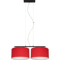 Stoff Pendelleuchte blendarm Rot Weiß E27 70 cm lang von Belis