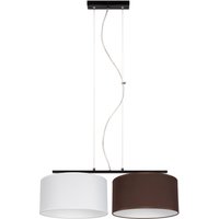 Stoff Pendelleuchte blendarm Weiß Braun E27 70 cm lang von Belis