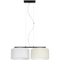 Stoff Pendelleuchte blendarm Weiß Ecru E27 70 cm lang von Belis