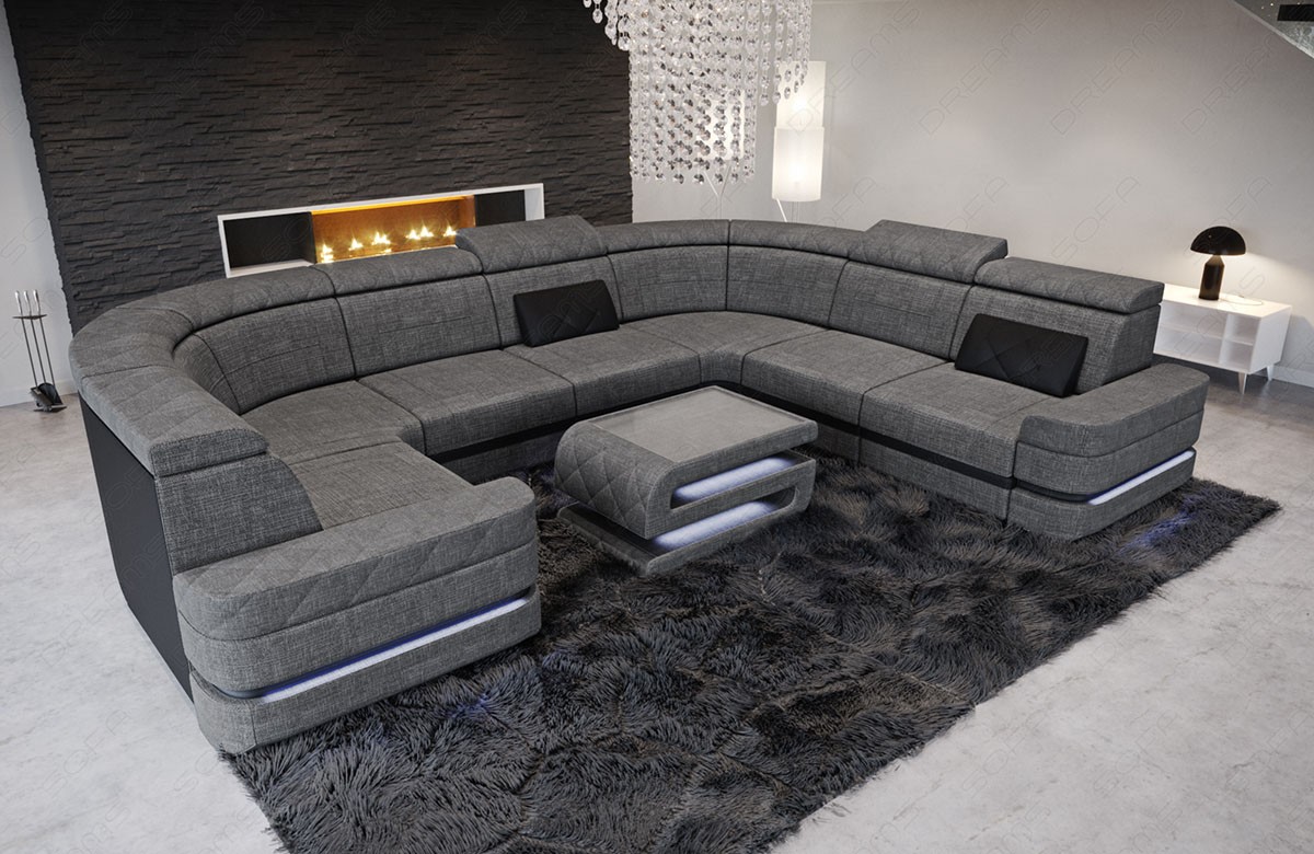 Stoff-Wohnlandschaft Positano U Form Mini