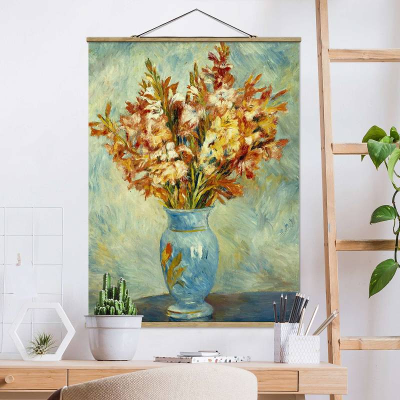 Stoffbild - Hochformat Auguste Renoir - Gladiolen in Vase