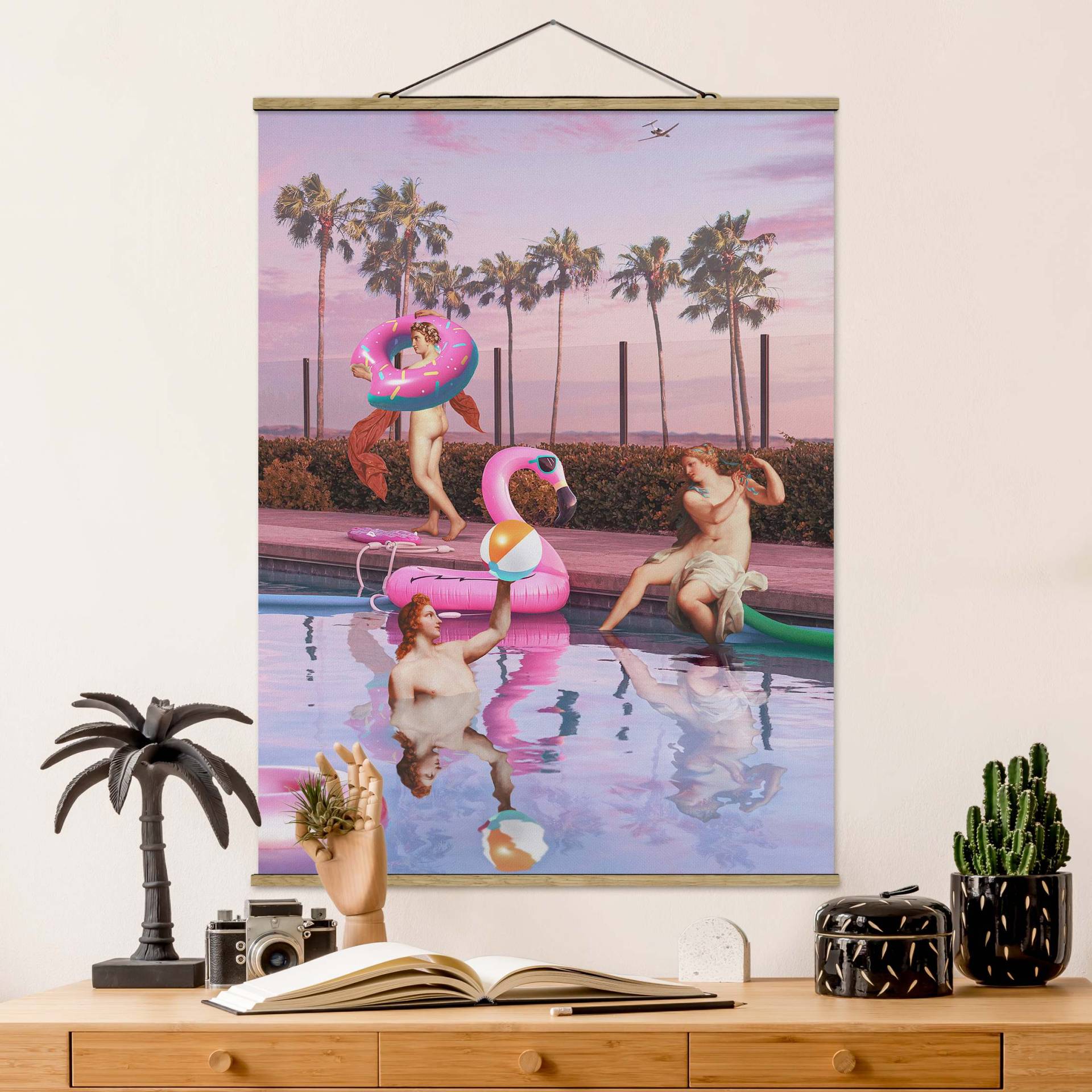 Stoffbild - Hochformat Pool Party