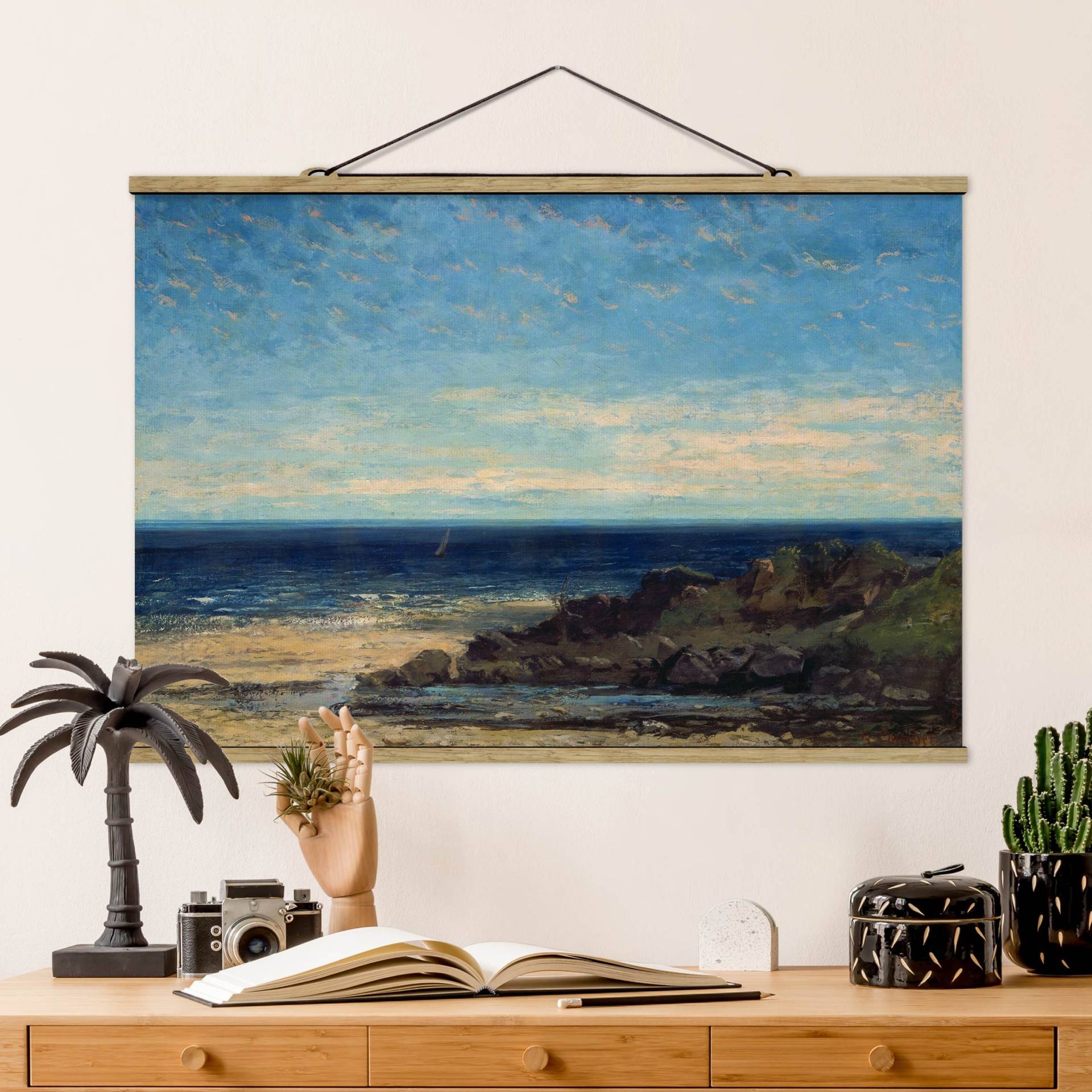 Stoffbild - Querformat Gustave Courbet - Blaues Meer