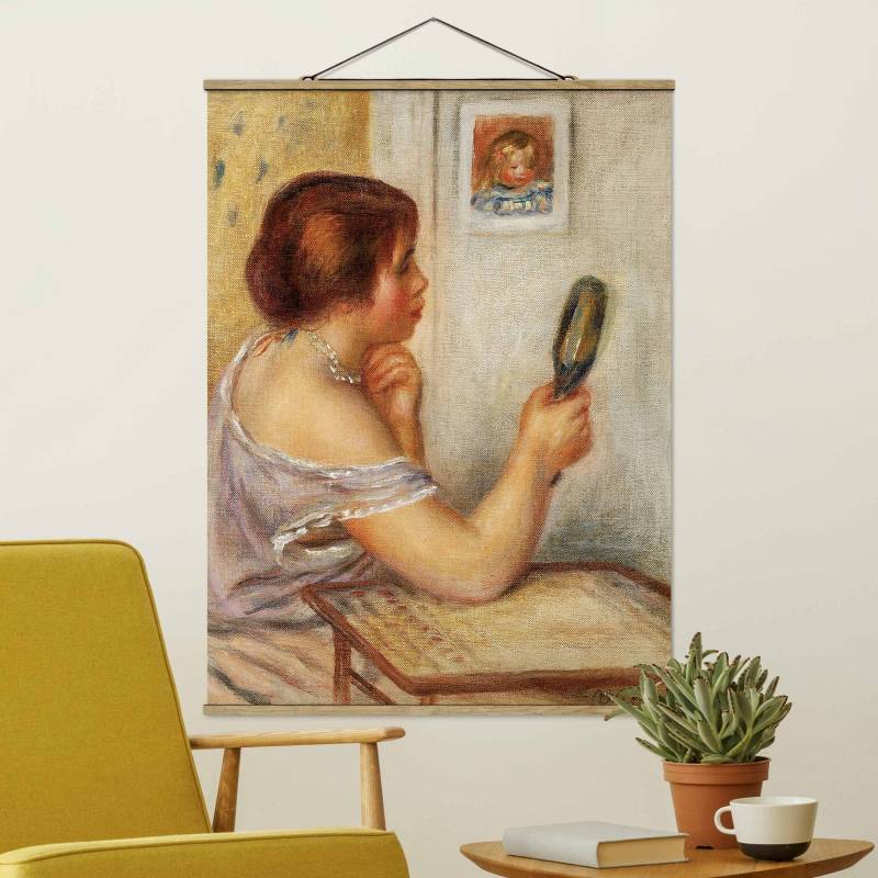 Stoffbild mit Posterleisten Auguste Renoir - Gabrielle mit Spiegel