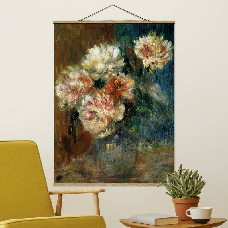 Stoffbild mit Posterleisten Auguste Renoir - Vase Pfingstrosen