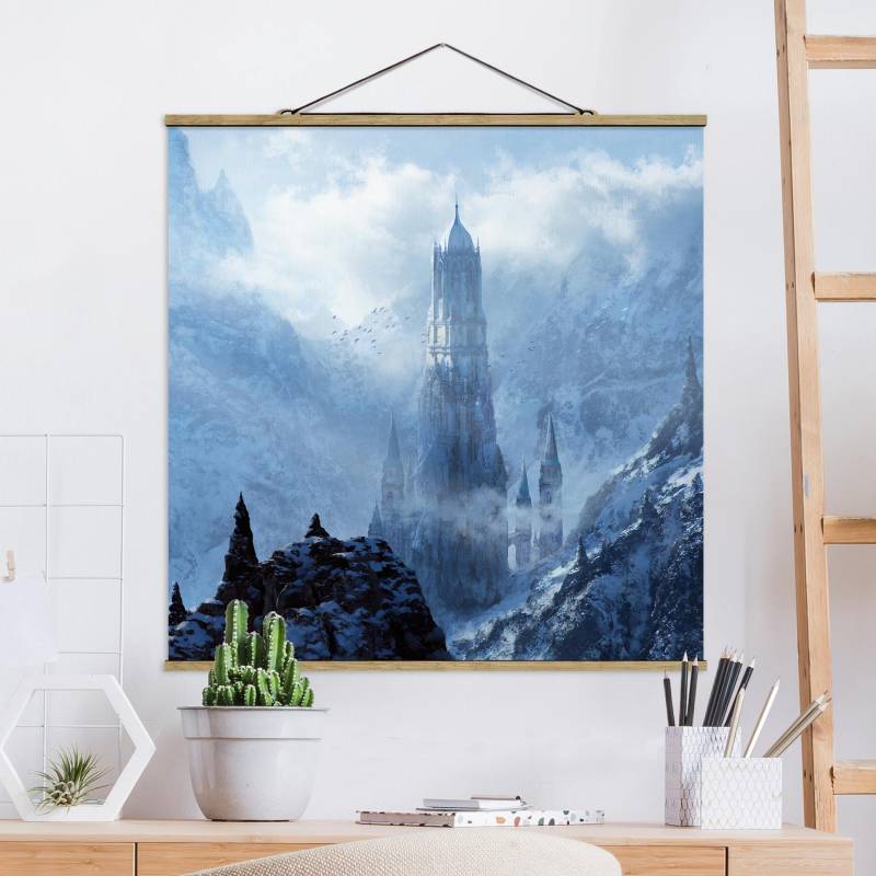 Stoffbild Phantastisches Schloss im Schnee