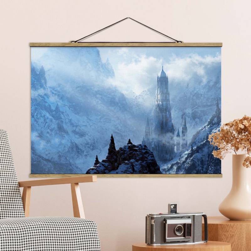 Stoffbild Phantastisches Schloss im Schnee