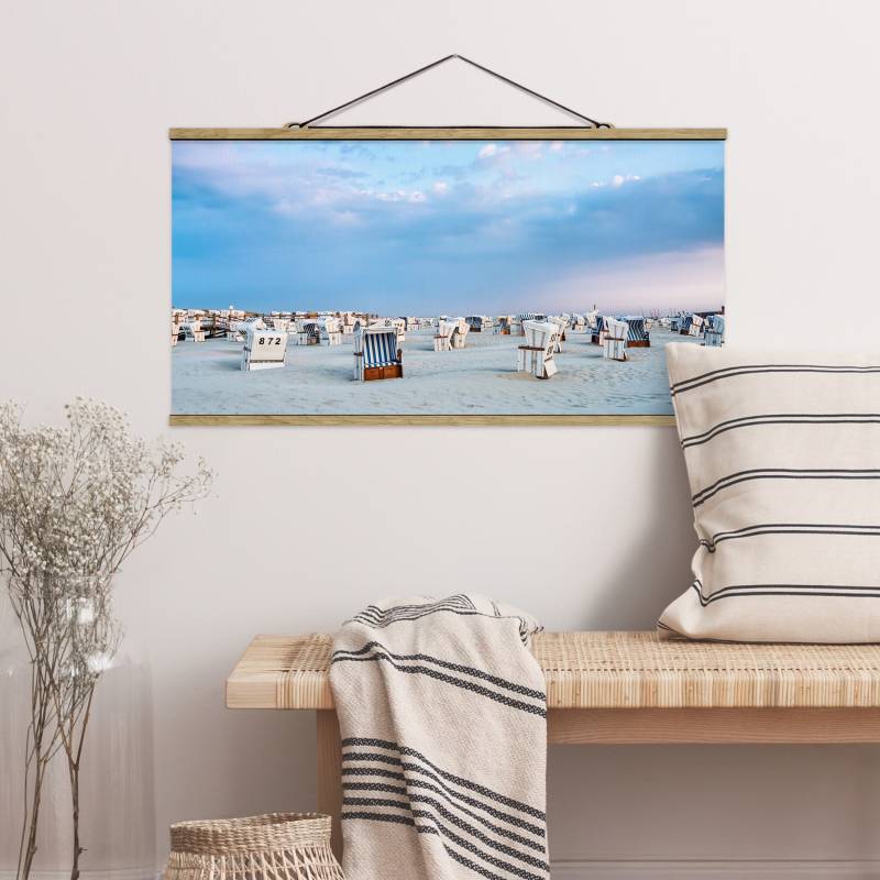Stoffbild Strandkörbe an der Nordsee