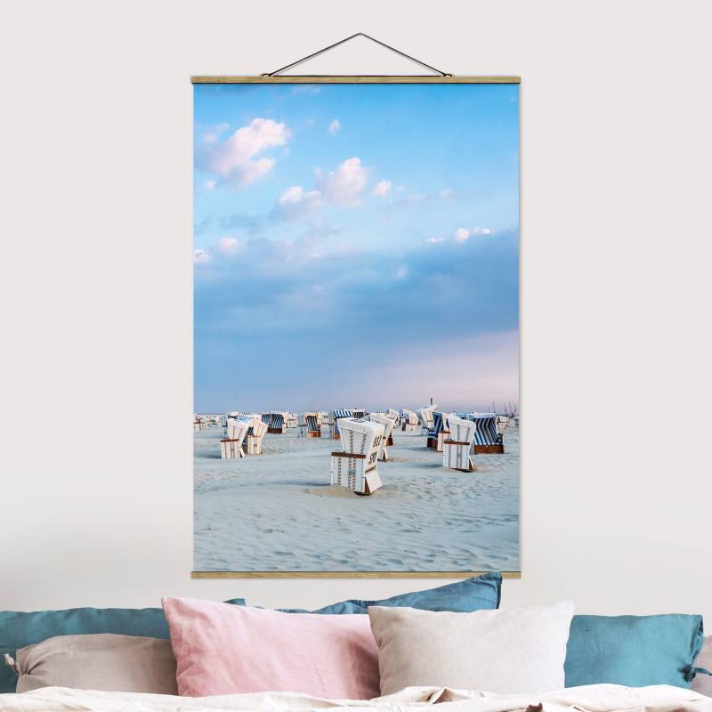 Stoffbild Strandkörbe an der Nordsee