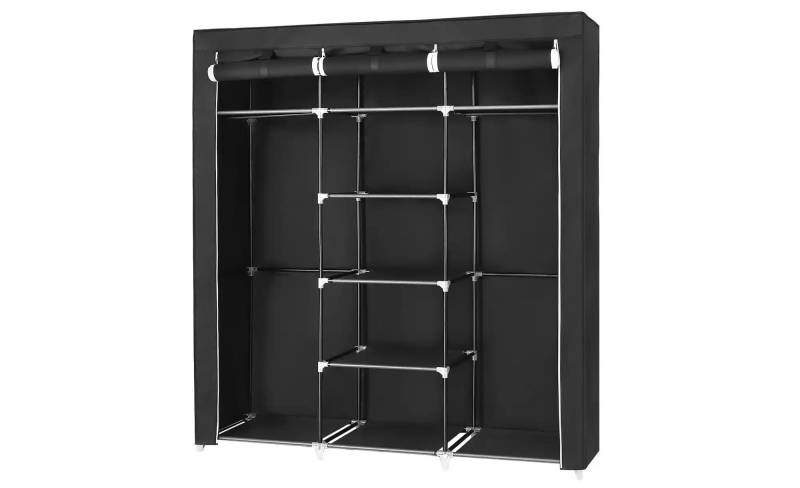 Stoffschrank   ¦ schwarz ¦ Maße (cm): B: 150 H: 175 Garderoben & Kleiderstangen > Garderobenschränke - Möbel Kraft