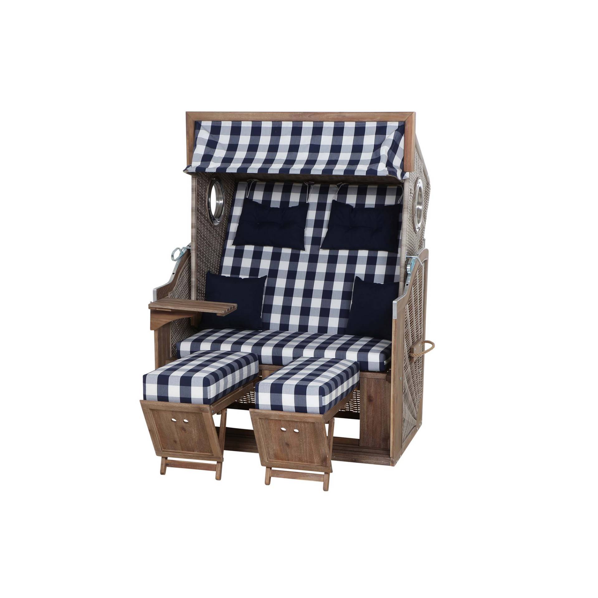 Strandkorb 'Greenline' blau/weiß 165 x 130 x 80 cm Strandkorb 'Greenline' blau/weiß 165 x 130 x 80 cm