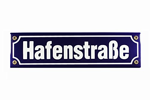 Strassenschild Hafenstraße 30x8 cm Emaille Schild Hamburg St. Pauli Souvenir Andenken von Buddel Bini Versand