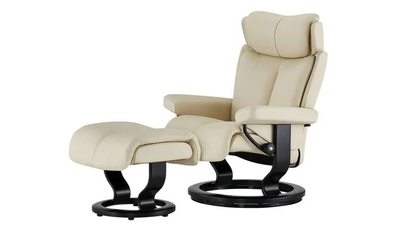 Stressless Relaxsessel mit Hocker Leder Magic S ¦ creme ¦ Maße (cm): B: 77 H: 108 T: 76.0 Polstermöbel > Sessel > Drehsessel - Möbel Kraft