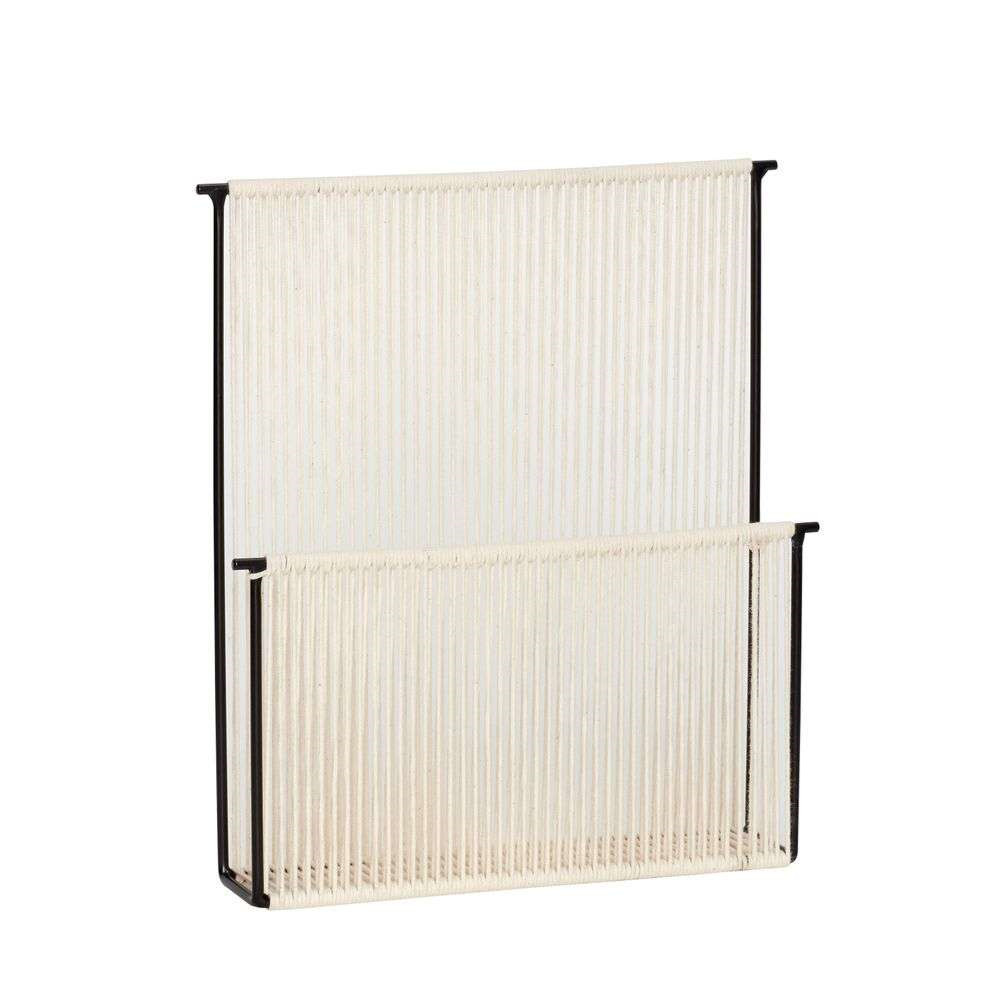 Hübsch - String Wall Magazine Holder Black/White von Hübsch