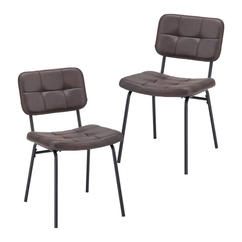 Stuhl 2er-Set Valentin Taupe gepolstert