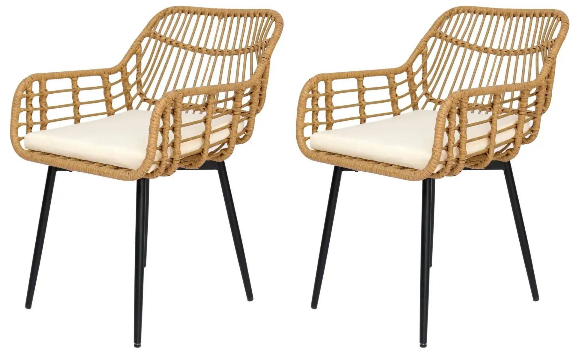 Stuhl 2er-Set  Hanoi ¦ braun ¦ Maße (cm): B: 55 H: 85 Stühle > Rattanstühle - Höffner