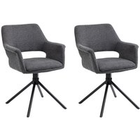 Stuhl ELEONORE 2er-Set grau schwarz Webstoff B/H/T: ca. 57x84x61 cm Stuhl ELEONORE 2er-Set grau schwarz Webstoff B/H/T: ca. 57x84x61 cm von byLIVING