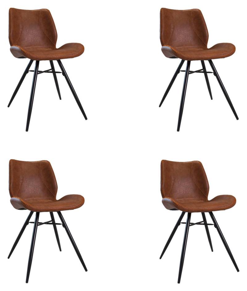 Stuhl-Set Barron 4er-Set ca. 47x82 cm Cognac
