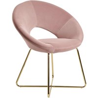 Stuhl rosa gold Stoff Eisen B/H/T: ca. 57x83x60 cm von Wohnling