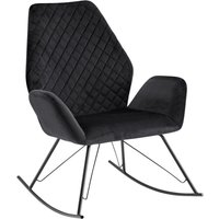 Stuhl schwarz Samt schwarz lackiert Stoff Eisen B/H/T: ca. 73x94x84 cm von Wohnling