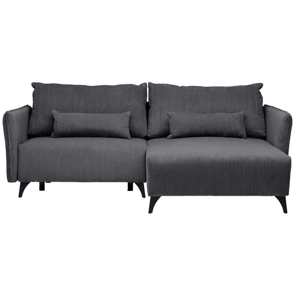 Stylife Ecksofa, Graphit, Textil, 2-3-Sitzer, Füllung: Schaumstoff, Faserbällchen,Schaumstoff, Faserbällchen, Ottomane rechts, L-Form, 254x175 cm, Oeko-Tex® Standard 100, seitenverkehrt erhältlich, Schlafen auf Sitzhöhe, Hocker Rücken echt, Wohnzimmer, Sofas & Couches, Wohnlandschaften, Ecksofas von Stylife