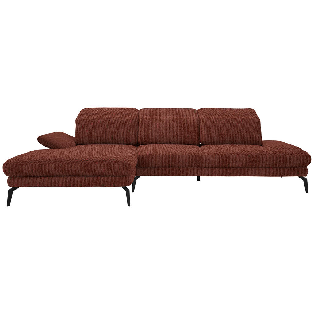 Stylife Ecksofa, Rost, Textil, 4-Sitzer, Ottomane links, L-Form, 289x180 cm, Stoffauswahl, seitenverkehrt erhältlich, Hocker Rücken echt, Wohnzimmer, Sofas & Couches, Wohnlandschaften, Ecksofas von Stylife