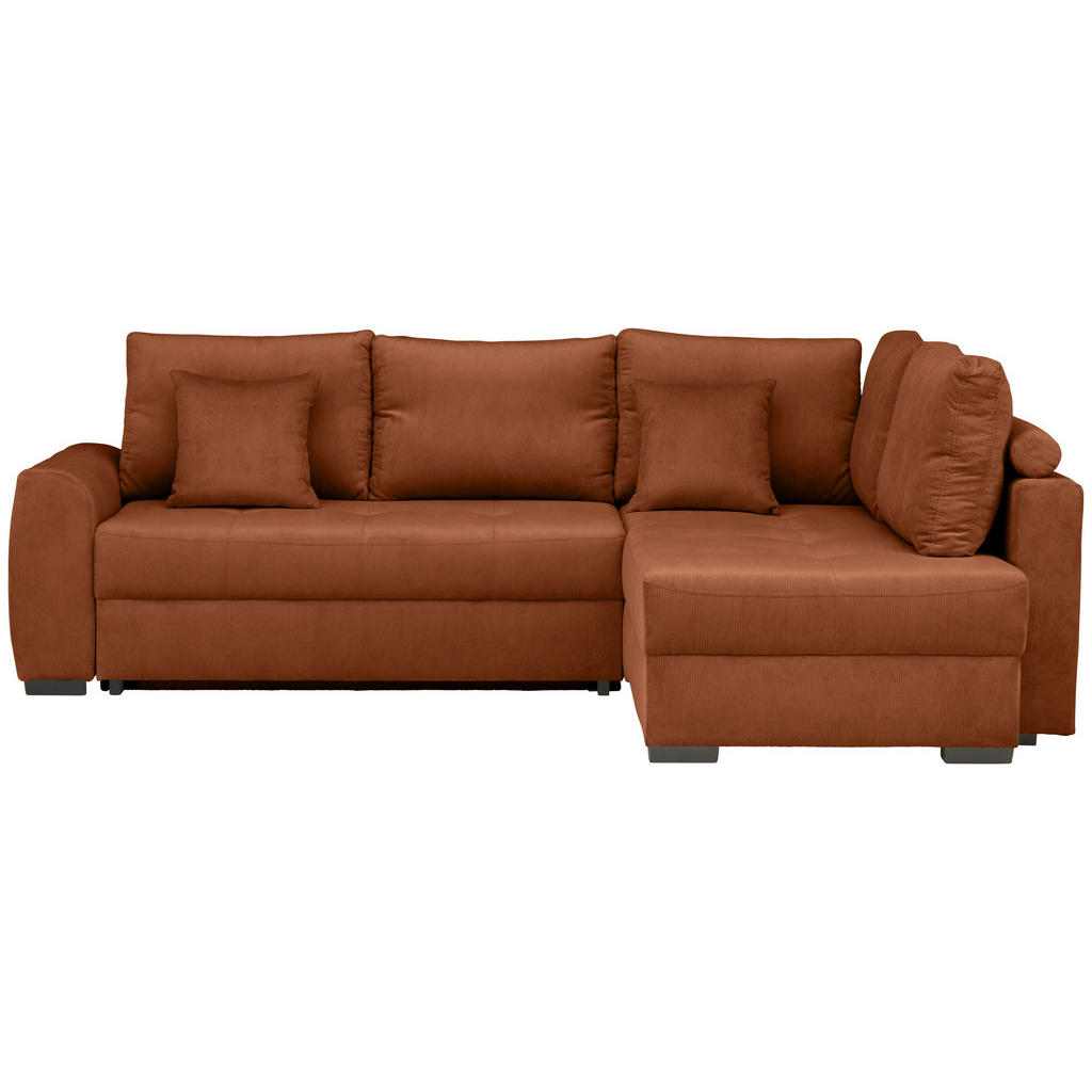 Stylife Ecksofa, Rost, Textil, 3-Sitzer, Füllung: Schaumstoffflocken, seitenverkehrt montierbar, L-Form, links montierbar, rechts montierbar, 265x182 cm, Hocker erhältlich, Rücken echt, Wohnzimmer, Sofas & Couches, Wohnlandschaften, Ecksofas von Stylife