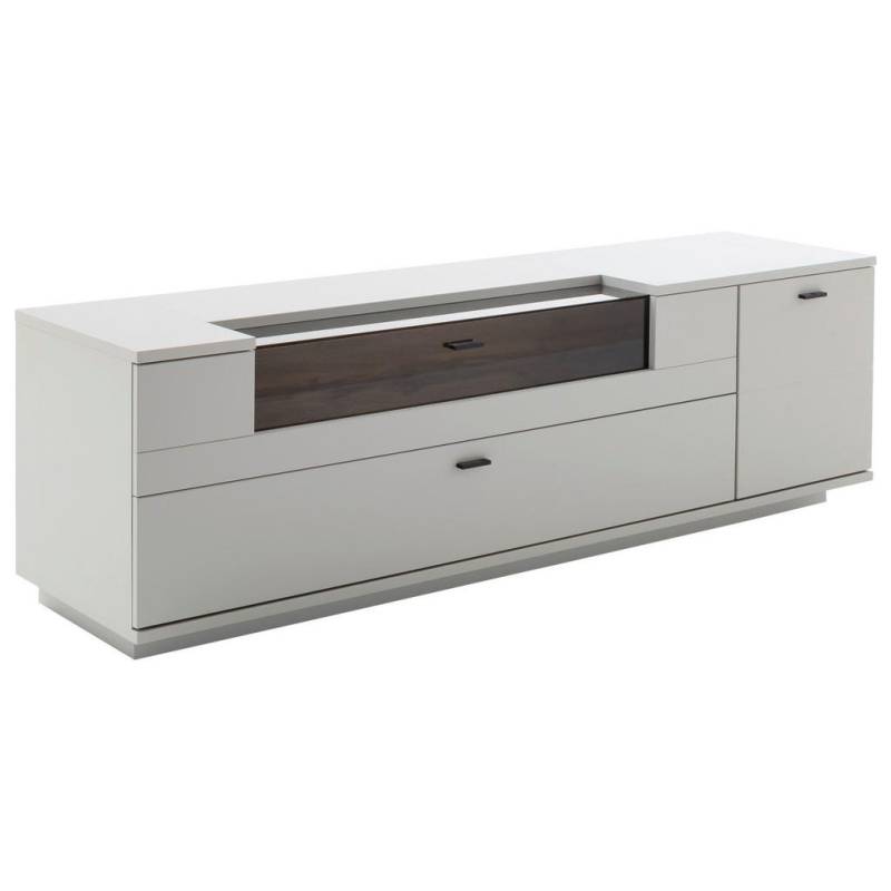 Stylife LOWBOARD Weiß, Eiche