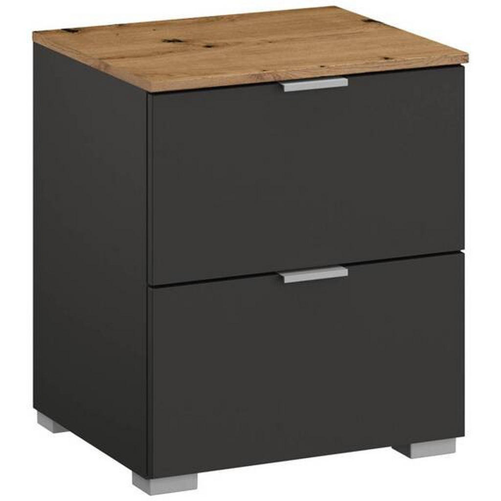 Stylife NACHTSCHRANK Graphit, Eiche Artisan