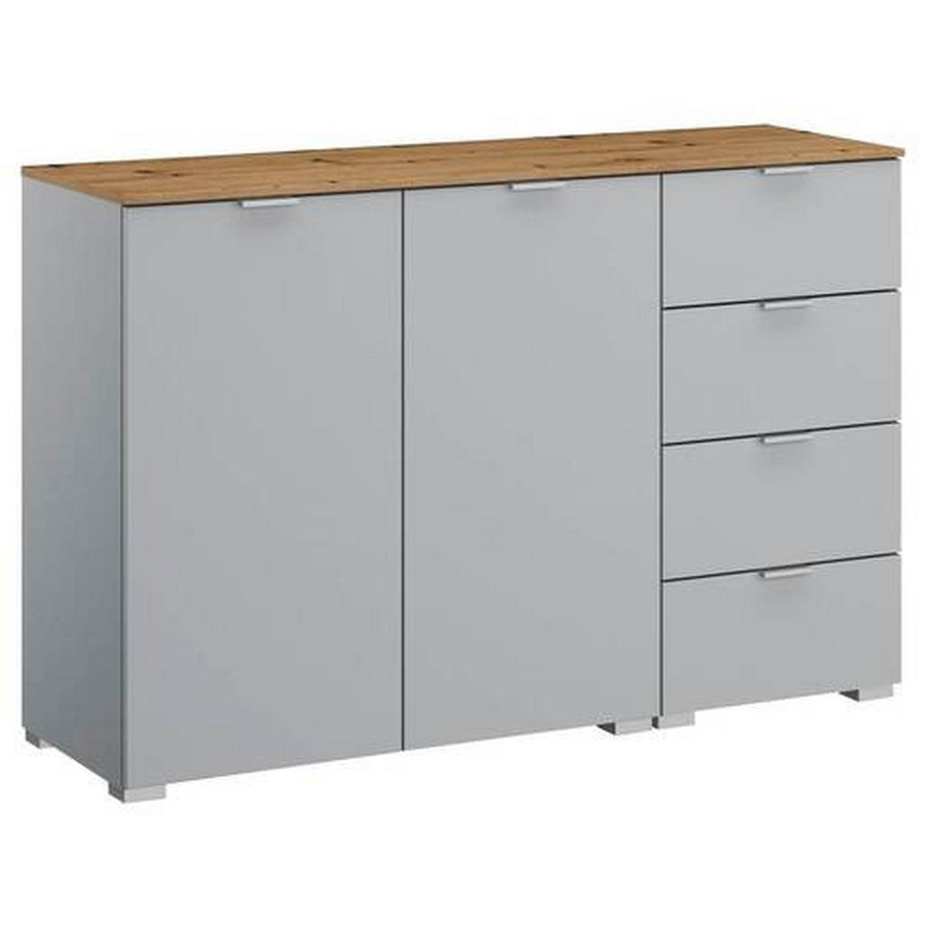 Stylife SIDEBOARD Grau, Eiche