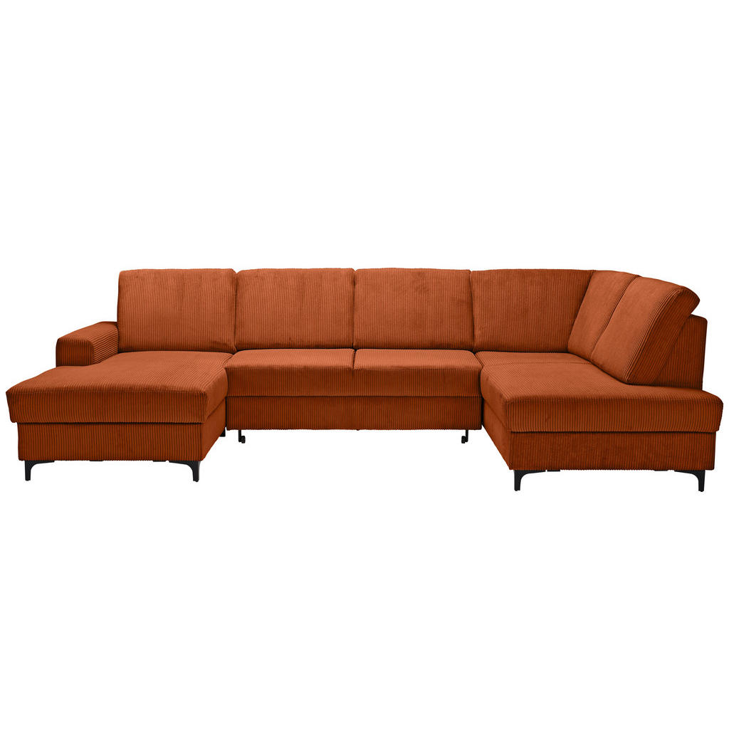Stylife Wohnlandschaft, Terracotta, Textil, 4-Sitzer, Ottomane rechts, U-Form, 317x185 cm, Made in EU, Rücken echt, Wohnzimmer, Sofas & Couches, Wohnlandschaften, Wohnlandschaften in U-Form Stylife Wohnlandschaft, Terracotta, Textil, 4-Sitzer, Ottomane rechts, U-Form, 317x185 cm, Made in EU, Rücken echt, Wohnzimmer, Sofas & Couches, Wohnlandschaften, Wohnlandschaften in U-Form von Stylife