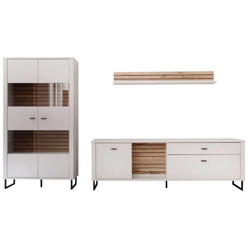 Stylife WOHNWAND Weiß, Eiche