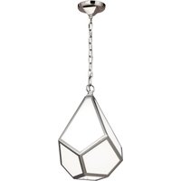 Stylische Hängelampe DINA Weiß Nickel Esszimmer von ELSTEAD