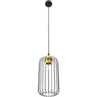 Stylische Pendelleuchte Schwarz Gold Metall E27 B:16 cm von Emibig