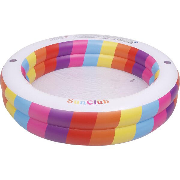 SunClub Planschbecken Regenbogen rund Ø 187 x 42,5 cm mit 2 Luftringen