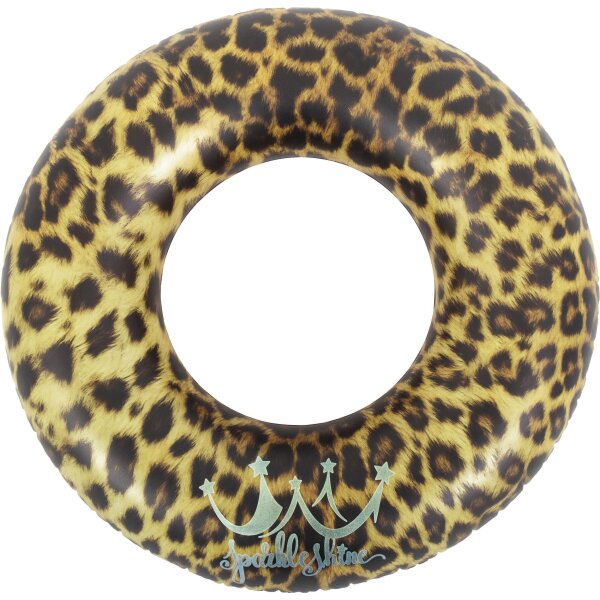 SunClub Schwimmring Leopard Ø 90 cm mit Sicherheitsventil im Animal-Print Design