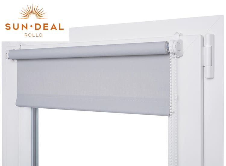 SunDeal® Rollo mit Klemmträgern auf Maß | bis zu 230cm Höhe und 180cm Breite möglich | günstige Alternative