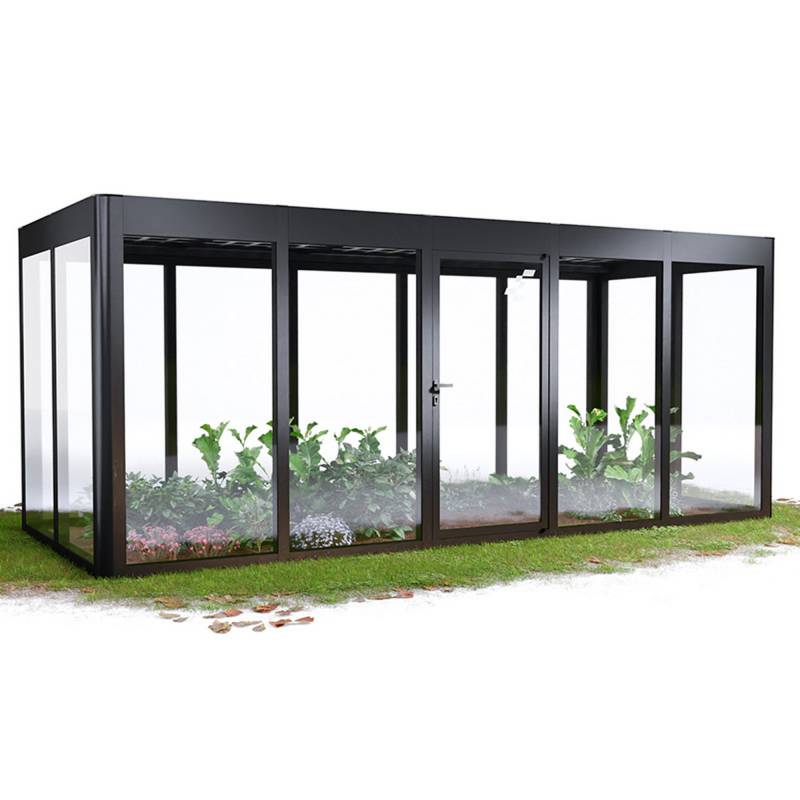 SunElements Gewächshaus 'SunGarden Energy 5.2' 548 x 233 cm mit 6 mm Acrylglas Solardach anthrazit-metallic