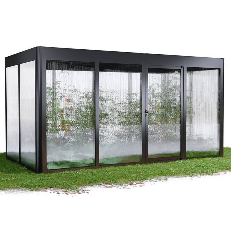 SunElements Gewächshaus 'SunGarden Select 4.2' 443 x 233 cm mit 10 mm Doppelstegplatten anthrazit-metallic
