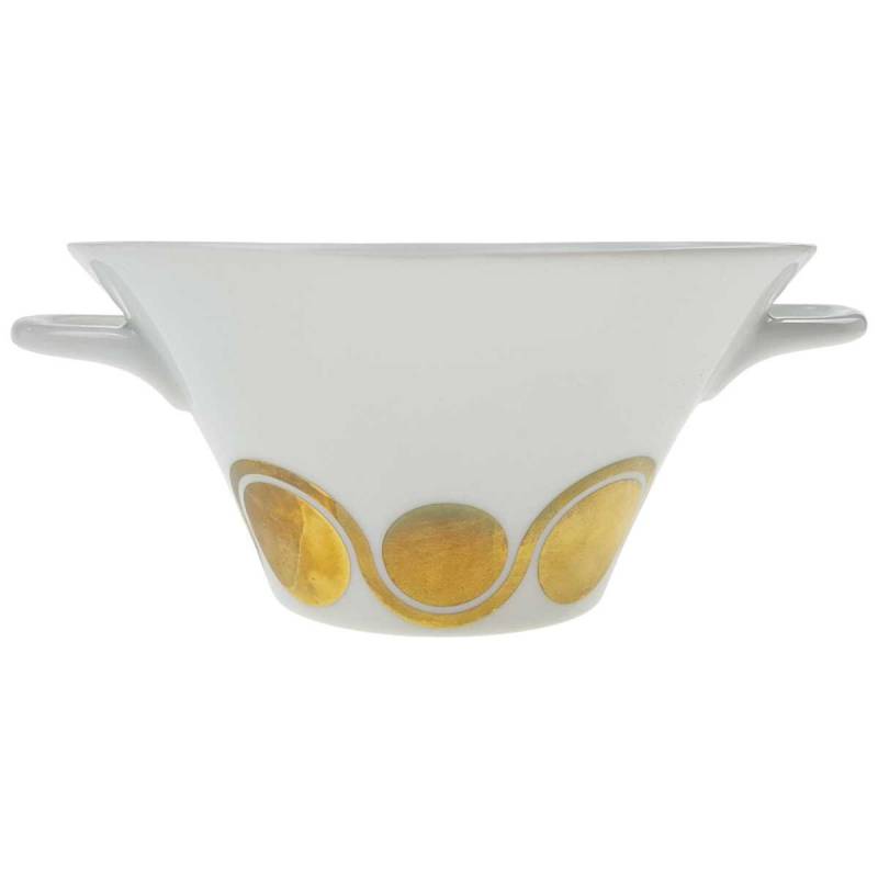 Suppentasse Suppenbecher Golddekor Hutschenreuther weiß braun gebraucht - sehr gut