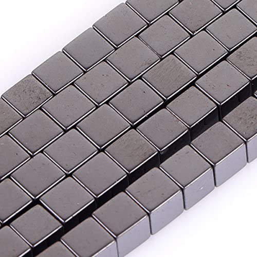 Sweet & Happy Girl's store 4mm Quadratisch Schwarz unmagnetischer Hämatit Perlen Strang 15 Zoll Schmuckherstellung Perlen von GEM-INSIDE CREATE YOUR OWN FASHION