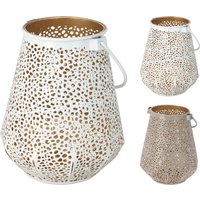 TEELICHTHALTER mit Griff 1 Stück ca. 15 cm 2 Sorten unsortiert Weiß / Beige