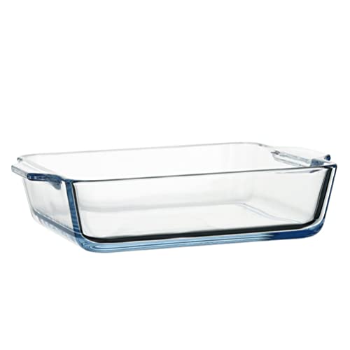 TOPBATHY Rectangular Tray Glass Deep Baking Dish Grilled Fish Tray Clear Glass Baking Dish Lasagna Pans Transparent Rectangular Baking Pan Food Steaming Dish Glass Bakeware Vegetable Tray Platter